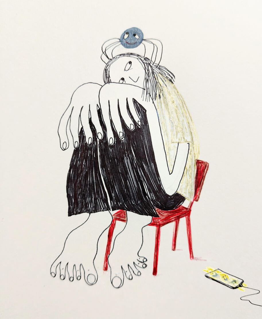 Brain rot 5.8 x 8 inches | Pen on paper | 2025 Sold