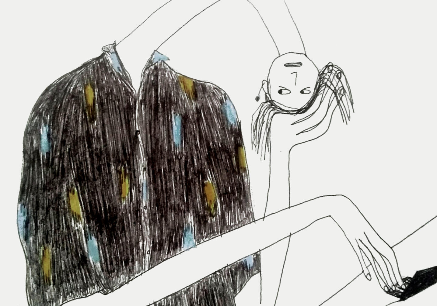 Upside down 7.6 x 6 inches | Pen on paper | 2018 Sold