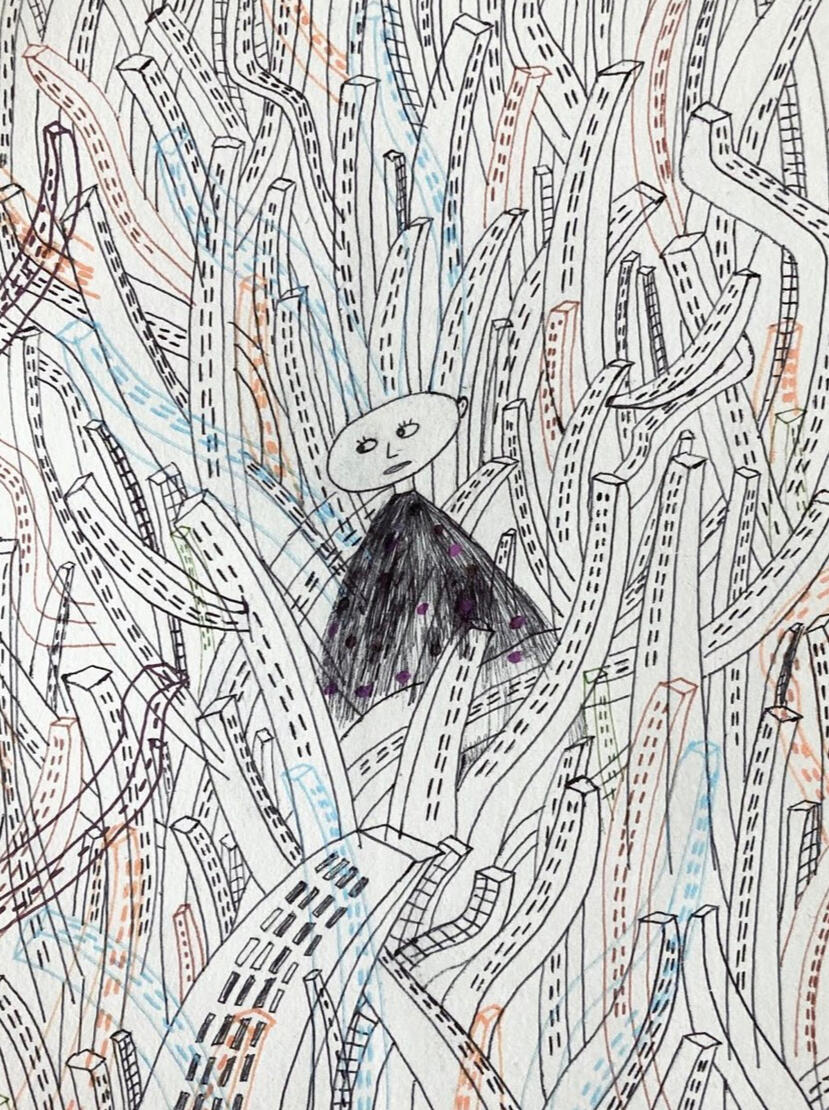 Lost 8 x 10 inches | Pen on paper | 2023