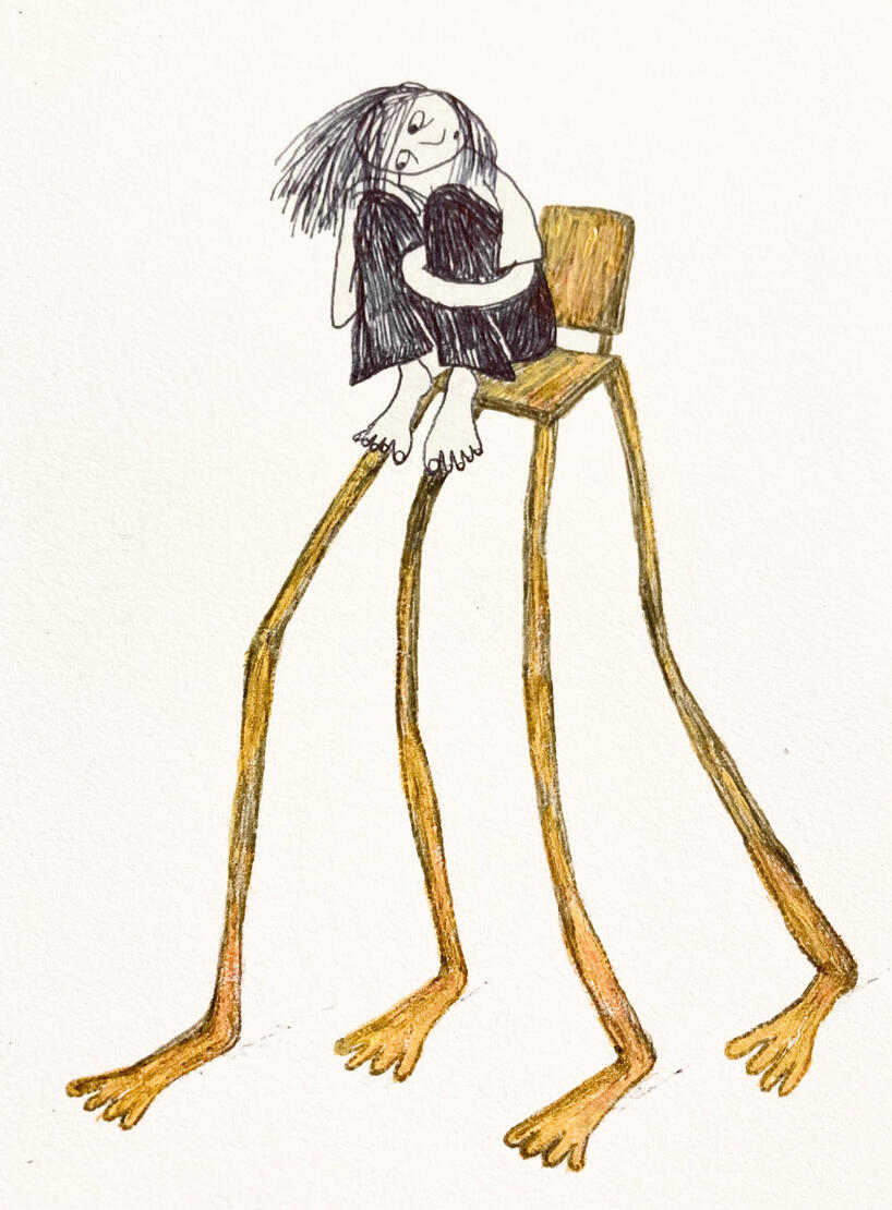 Restlessness 5 x 8 inches | Pen and acrylic on paper | 2024